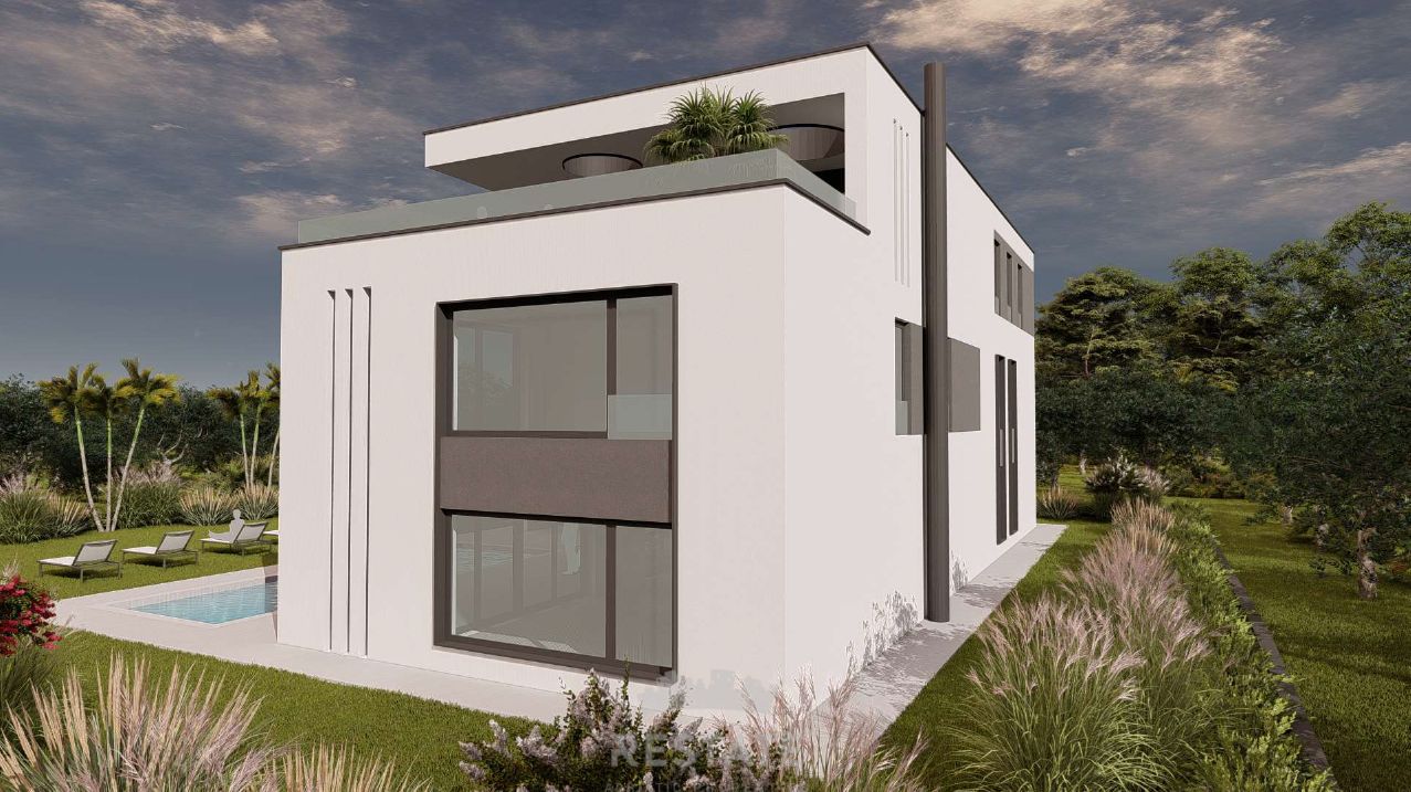 ZEMLJIŠČE s plačanim komunalnim prispevkom, za izgradnjo vile z bazenom — Peroj 111