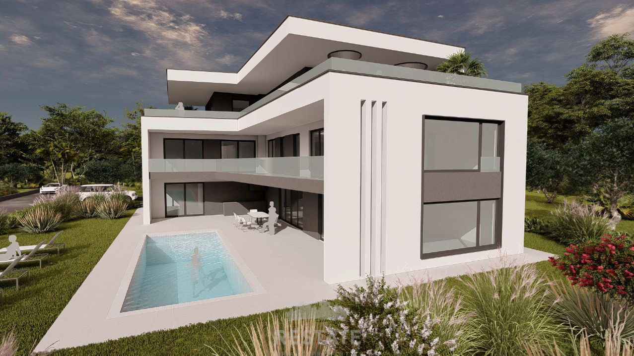 ZEMLJIŠČE s plačanim komunalnim prispevkom, za izgradnjo vile z bazenom — Peroj 111