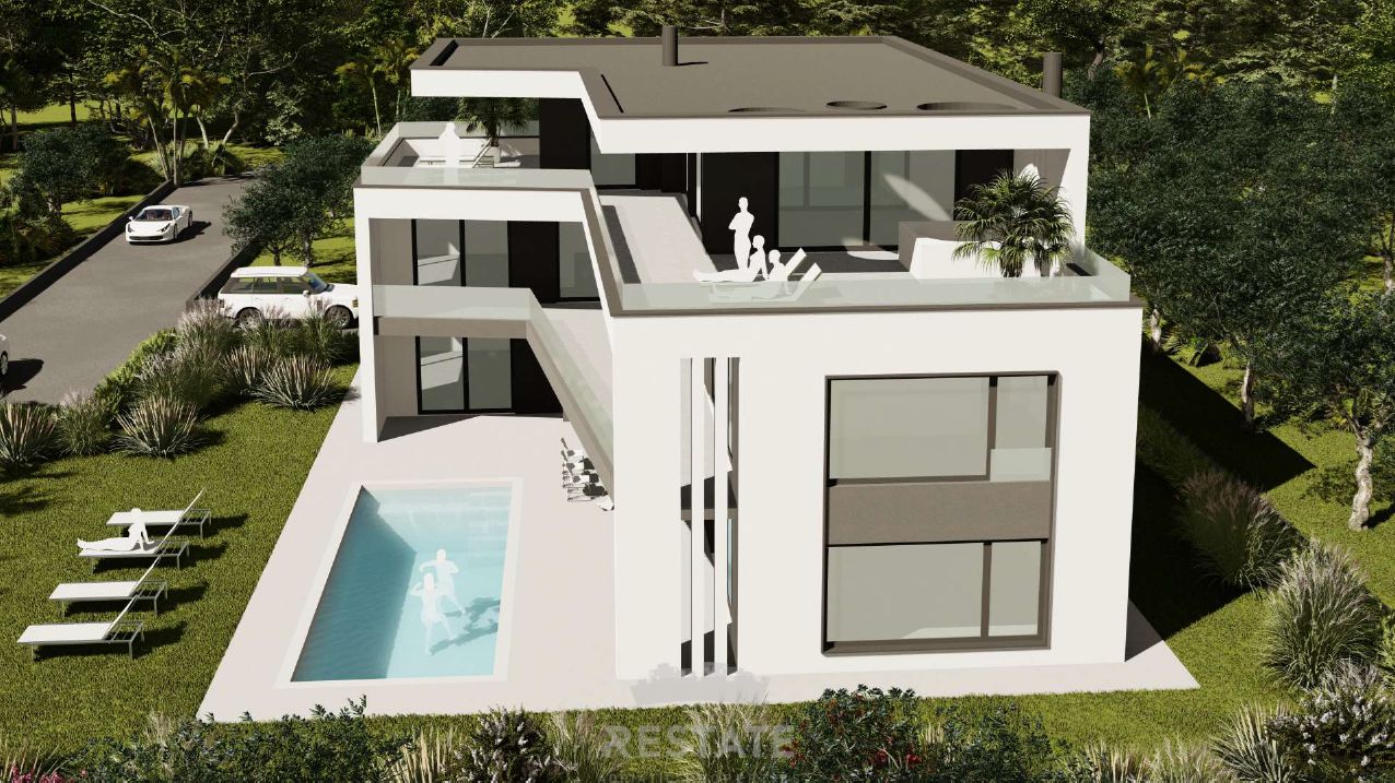 ZEMLJIŠČE s plačanim komunalnim prispevkom, za izgradnjo vile z bazenom — Peroj 111