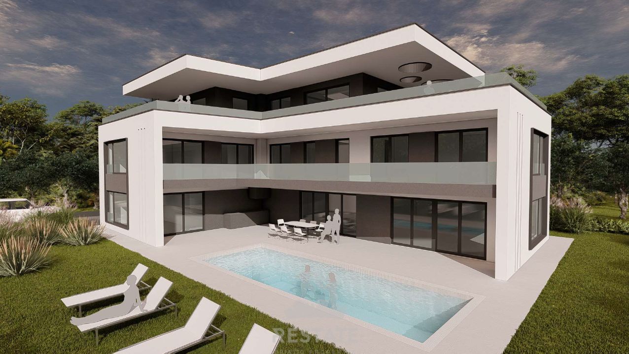 ZEMLJIŠČE s plačanim komunalnim prispevkom, za izgradnjo vile z bazenom — Peroj 111