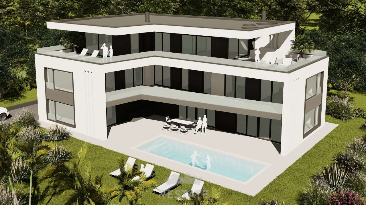 ZEMLJIŠČE s plačanim komunalnim prispevkom, za izgradnjo vile z bazenom — Peroj 111