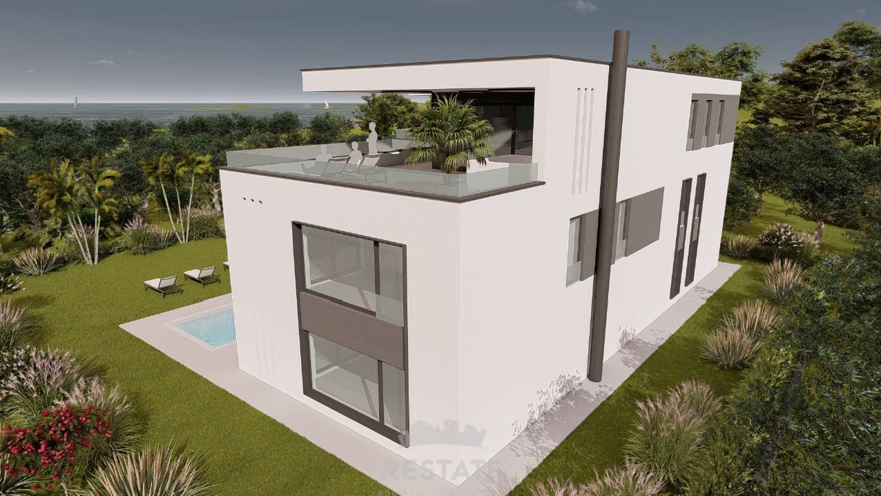 ZEMLJIŠČE s plačanim komunalnim prispevkom, za izgradnjo vile z bazenom — Peroj 111