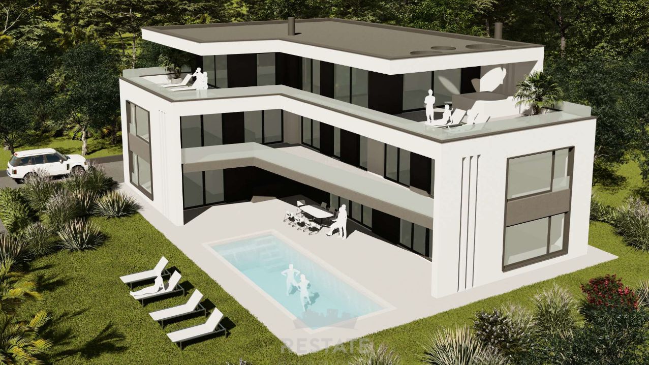 ZEMLJIŠČE s plačanim komunalnim prispevkom, za izgradnjo vile z bazenom — Peroj 111