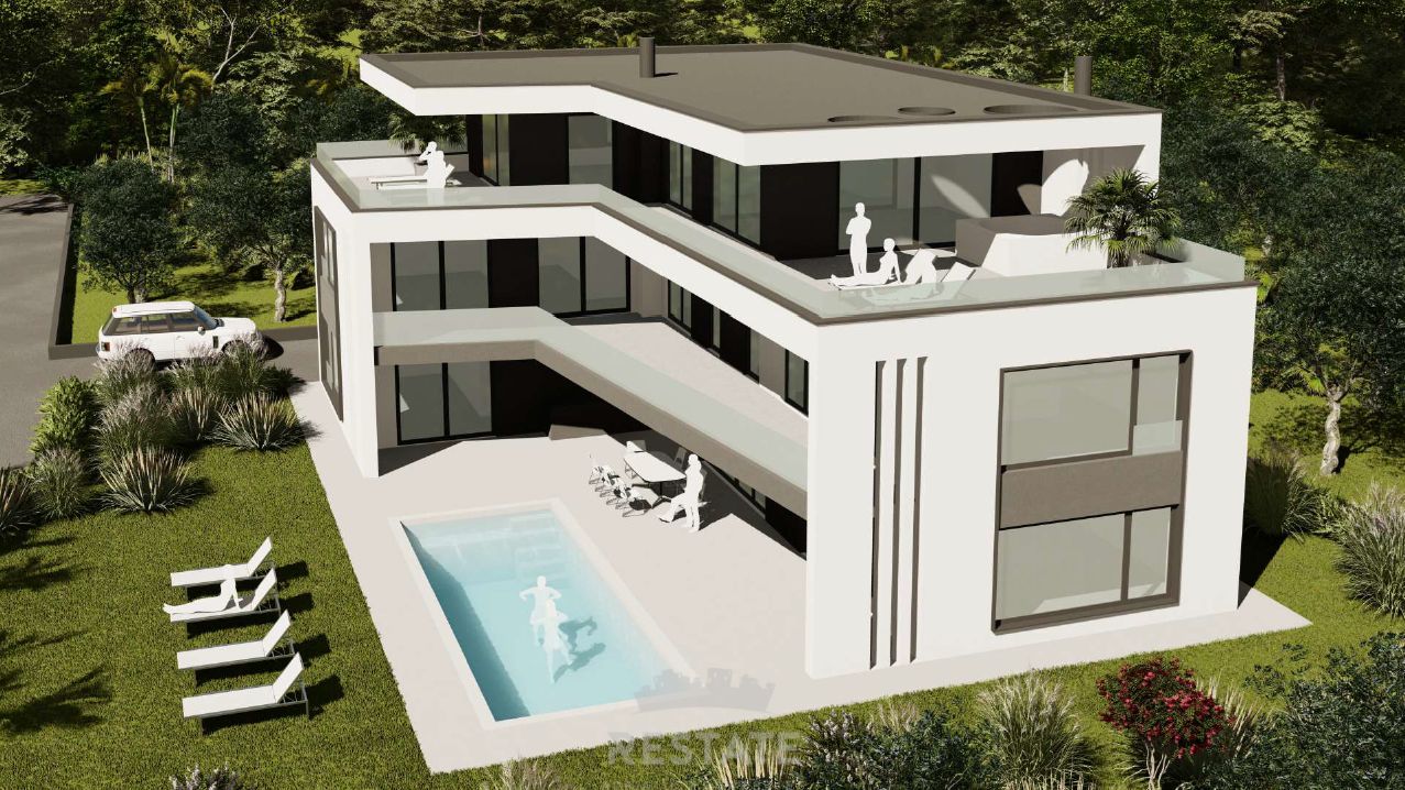 ZEMLJIŠČE s plačanim komunalnim prispevkom, za izgradnjo vile z bazenom — Peroj 111