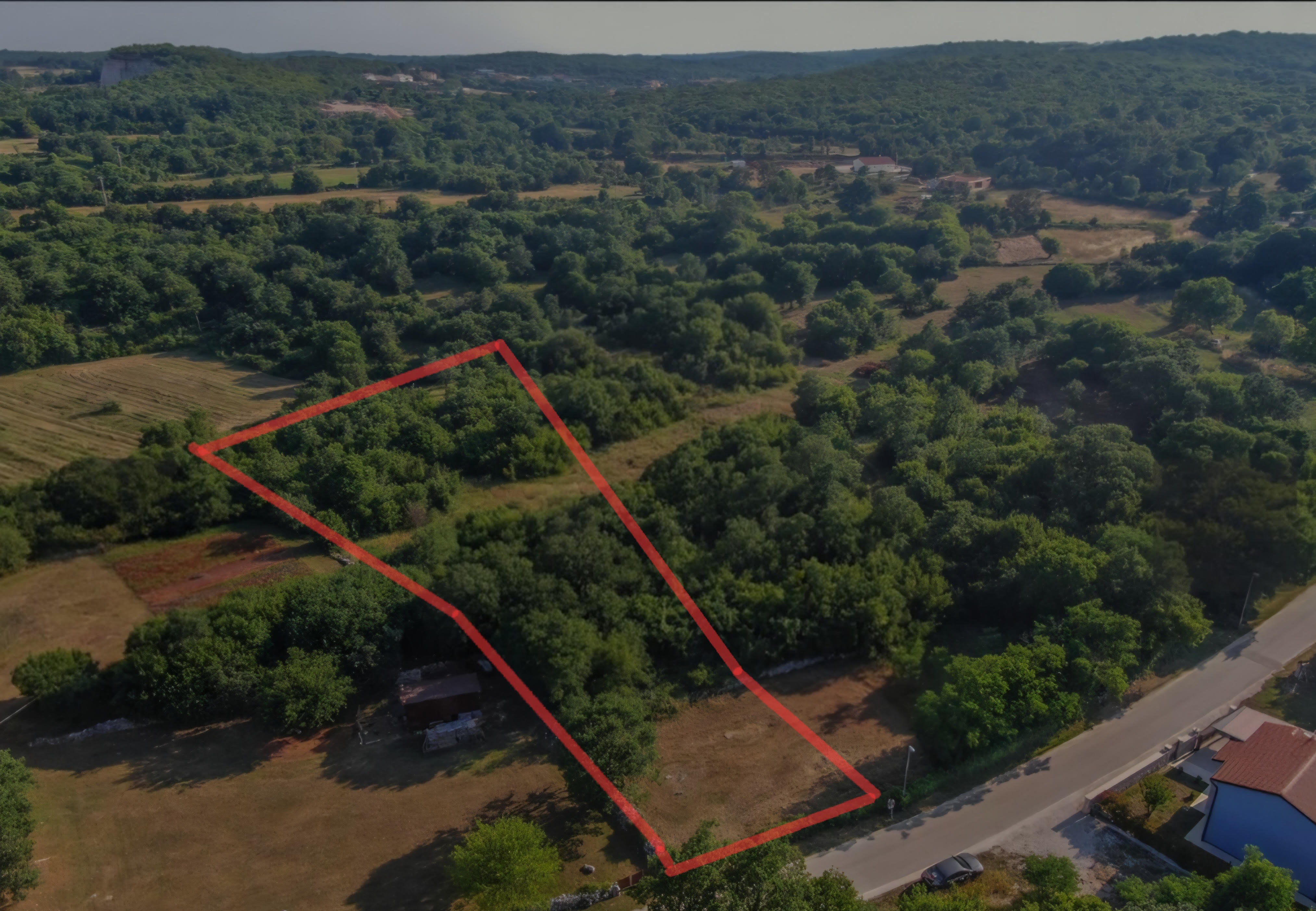 Sošići, Istra: kombinirano zemljišče (5856 m2), od tega 1190 m2 zazidljive površine — Općina Kanfanar