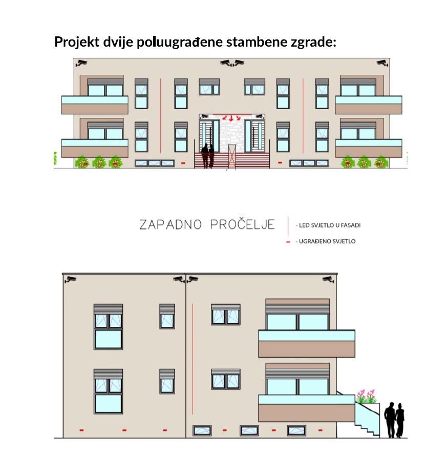 PARCELA s projektom - za izgradnjo 4 stanovanjskih enot — Peroj 108A