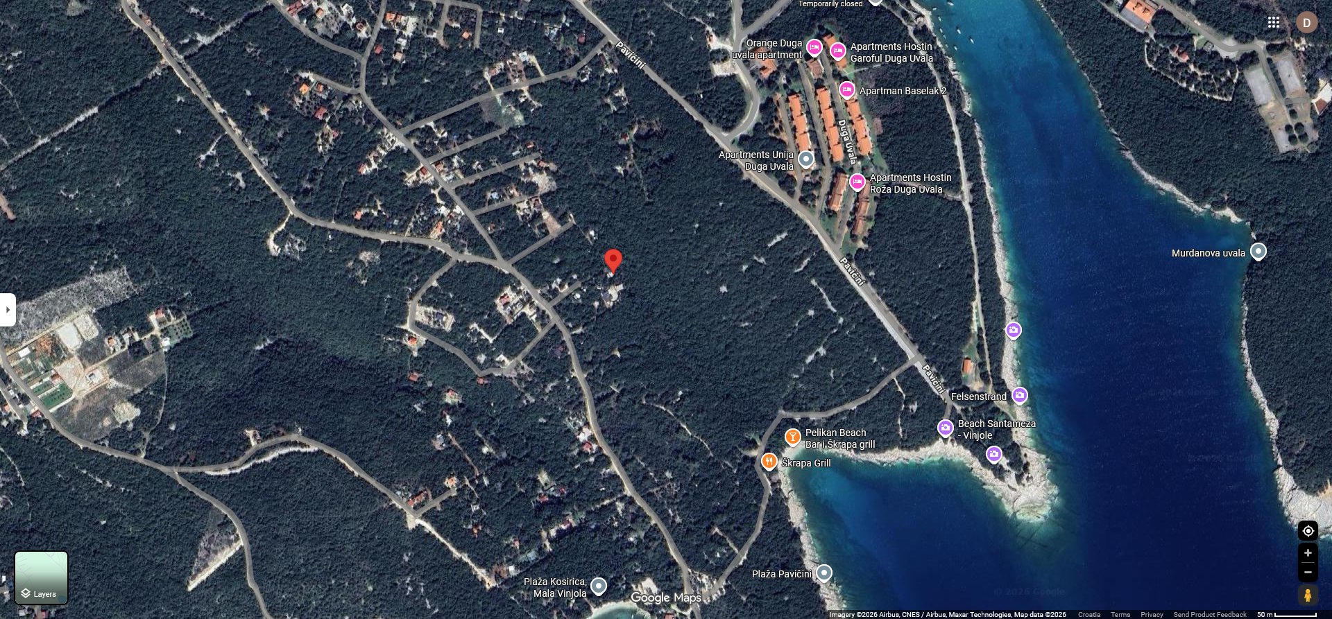Kamper parcela: jugovzhodna Istra, Duga Uvala, 300m od morja