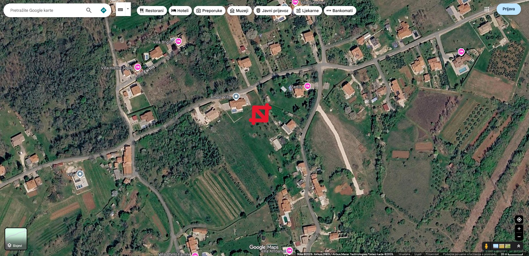 Zartinj 8a, Topid, Labin — Koordinate 45.089551, 14.071963